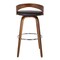 Armen Living Sonia 26" Counter Height Swivel Brown Faux Leather and Walnut Wood Bar Stool LCSOBABRWA26 - alternate 5